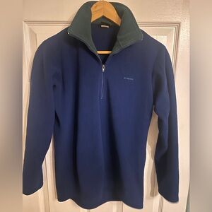 Patagonia Capilene  Navy and Forest Green 1/4 Zip-Up Long Sleeve Fleece - Small